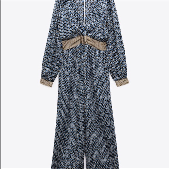 Sophisticated blue Zara jumpsuit - Picture 9 of 10